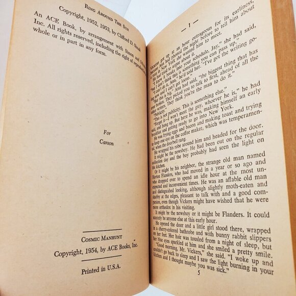 ACE Double D-61 Ring Around Sun Simak, Cosmic Manhunt de Camp 1954 Sci-Fi Book - Picture 3 of 8